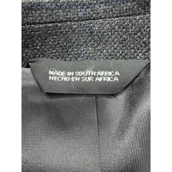 Charcoal Windowpane‎ Stafford Executive Wool Cashmere Blazer Sport Coat 48R - Picture 4 of 8